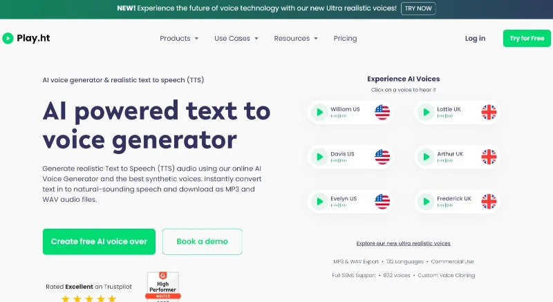 PlayHT Review: Key Features of PlayHT