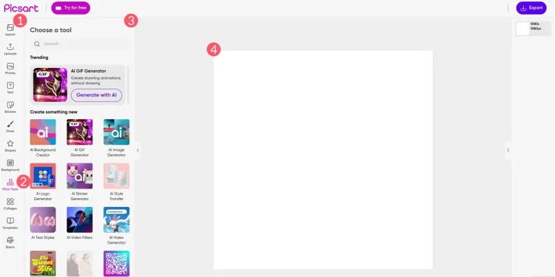 Start a New Picsart Project